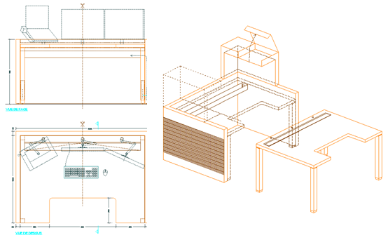 Plan d'architecte suite aux préconisations de l'ergonome